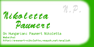 nikoletta paunert business card